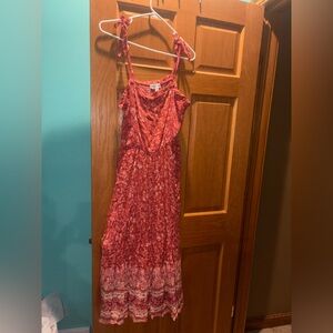 Knox Rose Red Floral Maxi Dress Size Large